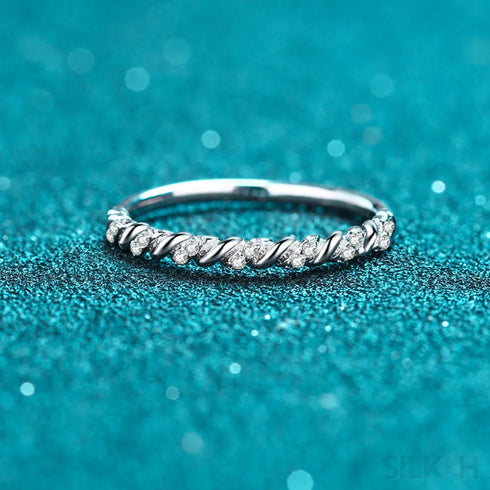 Row Moissanite 925 Sterling Silver Ring Dee - Jewelry